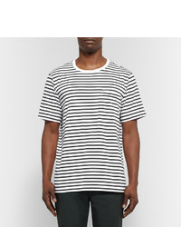 dunkelgraues horizontal gestreiftes T-shirt von Club Monaco