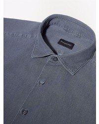 dunkelgraues Jeans Businesshemd von Ermenegildo Zegna