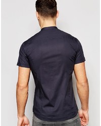 dunkelgraues Kurzarmhemd von Asos