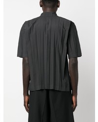 dunkelgraues Kurzarmhemd von Issey Miyake Men