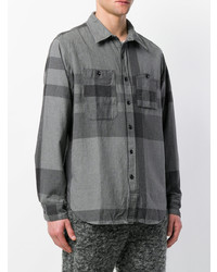 dunkelgraues Langarmhemd mit Karomuster von Engineered Garments