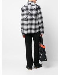 dunkelgraues Langarmhemd mit Schottenmuster von Off-White