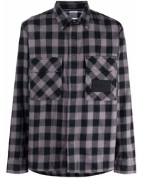 dunkelgraues Langarmhemd mit Vichy-Muster von Calvin Klein Jeans