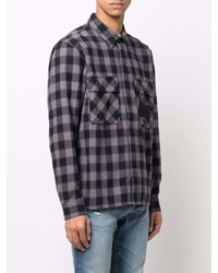 dunkelgraues Langarmhemd mit Vichy-Muster von Calvin Klein Jeans