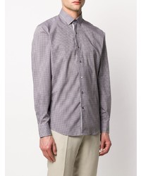 dunkelgraues Langarmhemd mit Vichy-Muster von Lanvin