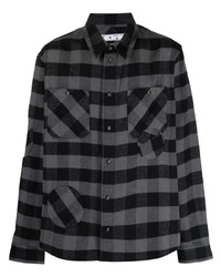 dunkelgraues Langarmhemd mit Vichy-Muster von Off-White