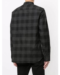 dunkelgraues Langarmhemd mit Vichy-Muster von Calvin Klein