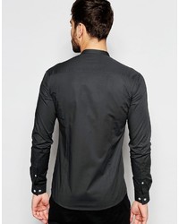 dunkelgraues Langarmhemd von Asos