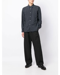 dunkelgraues Langarmhemd von Comme des Garcons Homme Deux