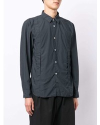 dunkelgraues Langarmhemd von Comme des Garcons Homme Deux