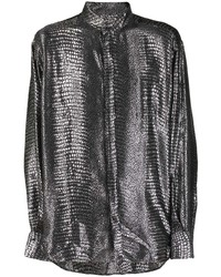 dunkelgraues Langarmhemd von Tom Ford