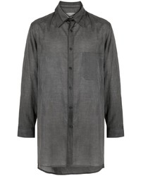 dunkelgraues Langarmhemd von Yohji Yamamoto