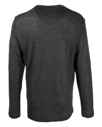 dunkelgraues Langarmshirt mit einer Knopfleiste von Orlebar Brown