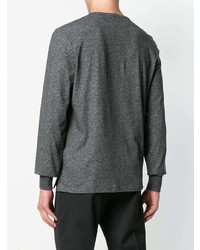 dunkelgraues Langarmshirt mit einer Knopfleiste von Tom Ford