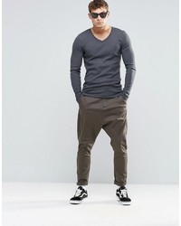 dunkelgraues Langarmshirt von Asos