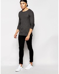 dunkelgraues Langarmshirt von Asos