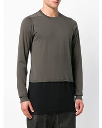 dunkelgraues Langarmshirt von Rick Owens DRKSHDW