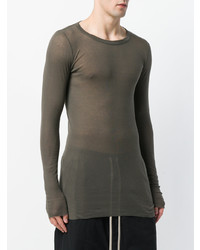 dunkelgraues Langarmshirt von Rick Owens