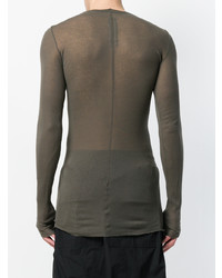 dunkelgraues Langarmshirt von Rick Owens