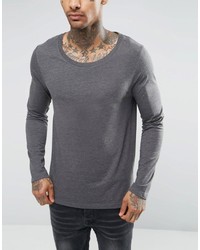 dunkelgraues Langarmshirt von Asos