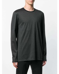 dunkelgraues Langarmshirt von BOSS HUGO BOSS