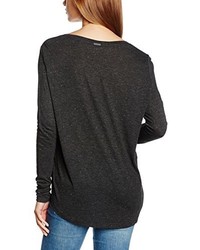 dunkelgraues Langarmshirt von Maison Scotch