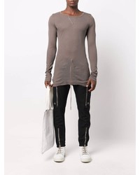 dunkelgraues Langarmshirt von Rick Owens