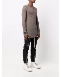 dunkelgraues Langarmshirt von Rick Owens