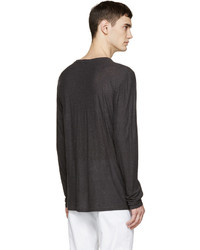 dunkelgraues Langarmshirt von Alexander Wang