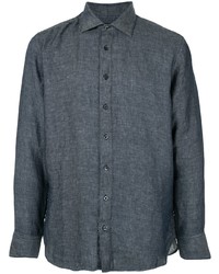 dunkelgraues Leinen Langarmhemd von 120% Lino