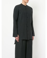 dunkelgraues Leinen Langarmhemd von Sartorial Monk