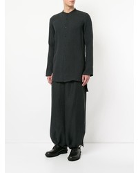 dunkelgraues Leinen Langarmhemd von Sartorial Monk