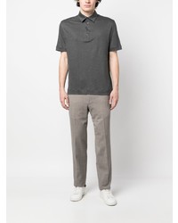 dunkelgraues Leinen Polohemd von Zegna