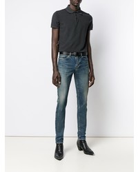 dunkelgraues Polohemd von Saint Laurent