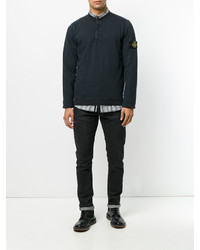 dunkelgraues Strick Sweatshirt von Stone Island