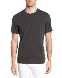 dunkelgraues Strick T-Shirt mit einem Rundhalsausschnitt