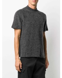 dunkelgraues Strick T-Shirt mit einem Rundhalsausschnitt von Jacquemus