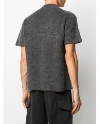 dunkelgraues Strick T-Shirt mit einem Rundhalsausschnitt von Jacquemus