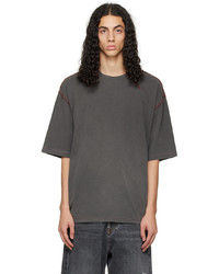 dunkelgraues Strick T-Shirt mit einem Rundhalsausschnitt von Diesel