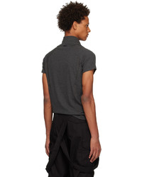 dunkelgraues Strick T-Shirt mit einem Rundhalsausschnitt von Saul Nash