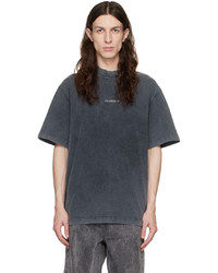 dunkelgraues Strick T-Shirt mit einem Rundhalsausschnitt von Han Kjobenhavn