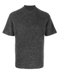 dunkelgraues Strick T-Shirt mit einem Rundhalsausschnitt von Jacquemus