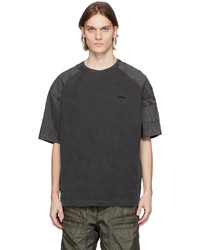 dunkelgraues Strick T-Shirt mit einem Rundhalsausschnitt von Juun.J