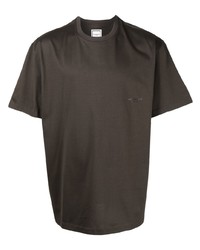 dunkelgraues Strick T-Shirt mit einem Rundhalsausschnitt von Wooyoungmi