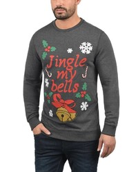 dunkelgraues Sweatshirt mit Weihnachten Muster von BLEND