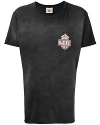 dunkelgraues Mit Batikmuster T-Shirt mit einem Rundhalsausschnitt von Alchemist