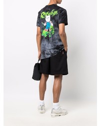 dunkelgraues Mit Batikmuster T-Shirt mit einem Rundhalsausschnitt von RIPNDIP