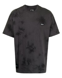 dunkelgraues Mit Batikmuster T-Shirt mit einem Rundhalsausschnitt von Izzue