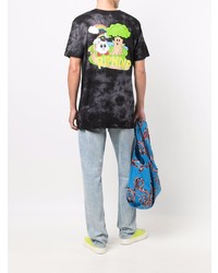 dunkelgraues Mit Batikmuster T-Shirt mit einem Rundhalsausschnitt von RIPNDIP