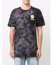 dunkelgraues Mit Batikmuster T-Shirt mit einem Rundhalsausschnitt von RIPNDIP